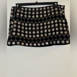 NWT Zara Rhinestone Velvet Skirt